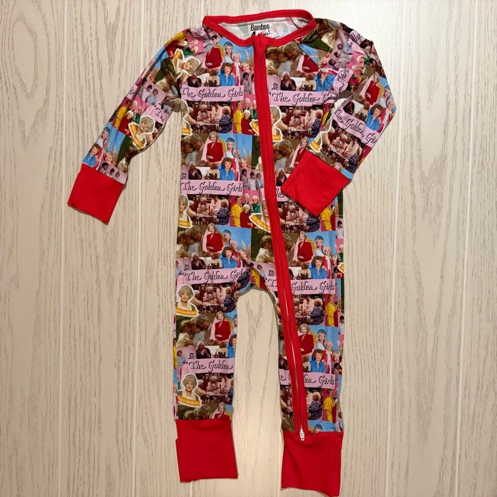 Golden Girls Bamboo Zippy Pajamas Toddler 2T Footed 2 Way Zip Retro‎ NWOT